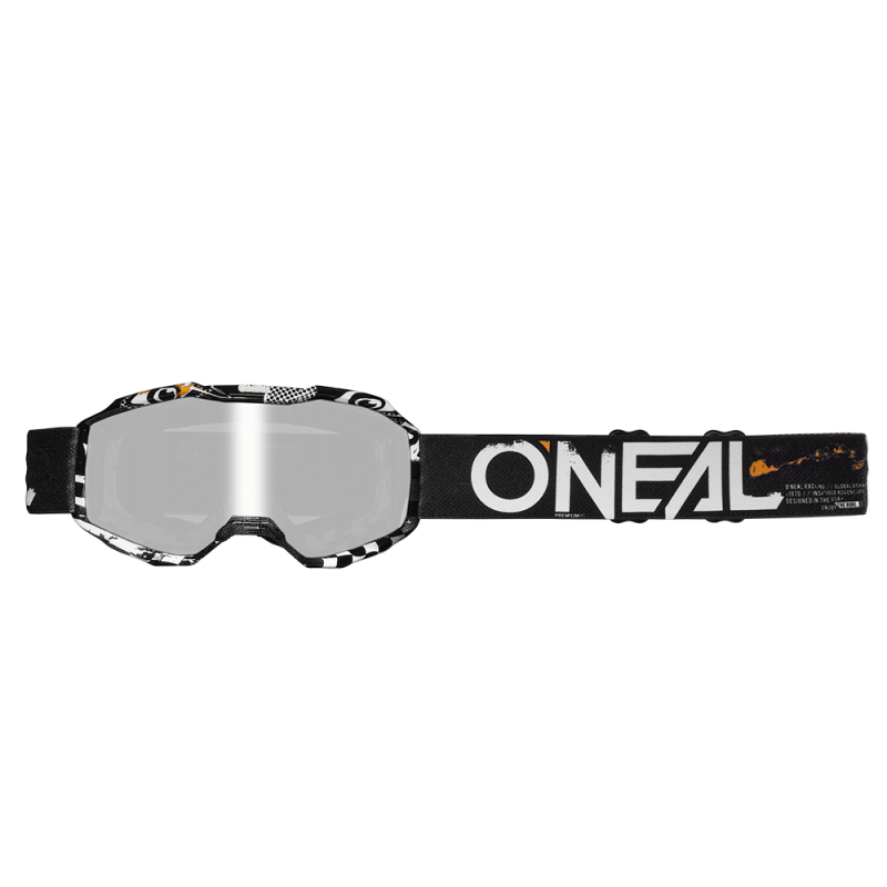 6029-102 B-10 Youth Goggle ATTACK nero/bianco - specchio argento