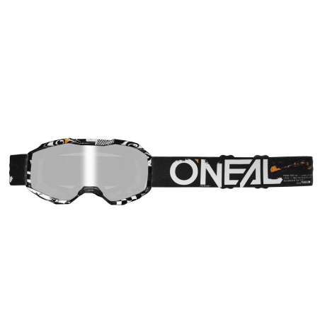 6029-102 B-10 Youth Goggle ATTACK nero/bianco - specchio argento