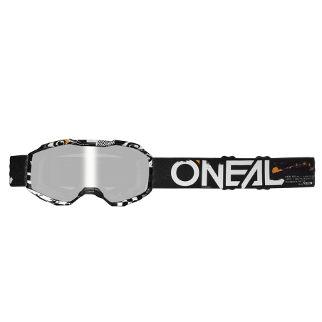 6029-102 B-10 Youth Goggle ATTACK nero/bianco - specchio argento