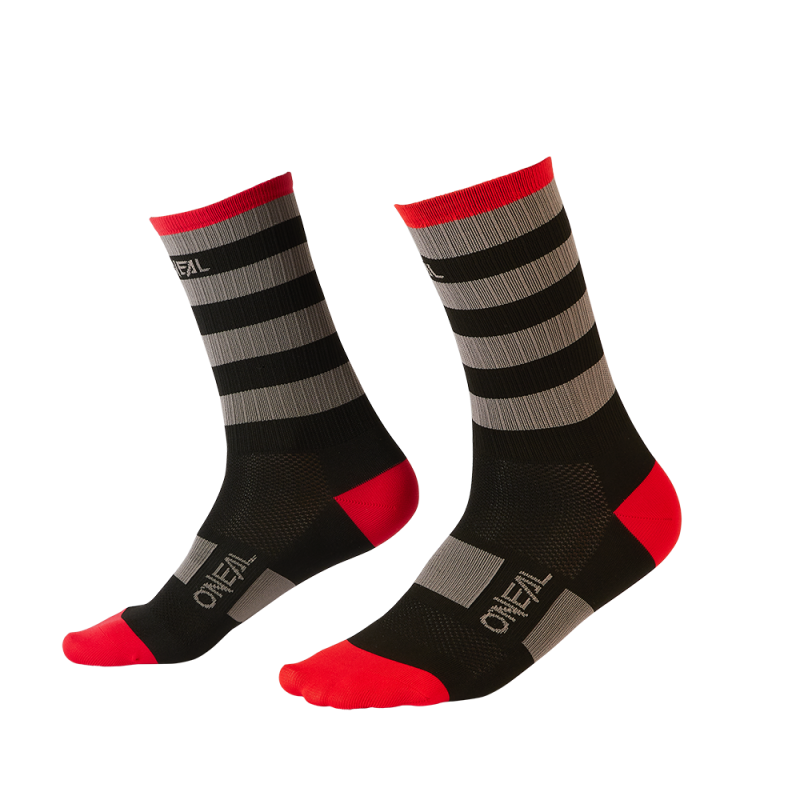 0358-241 Calzini MTB Performance STRIPE nero/grigio/rosso (43-46)