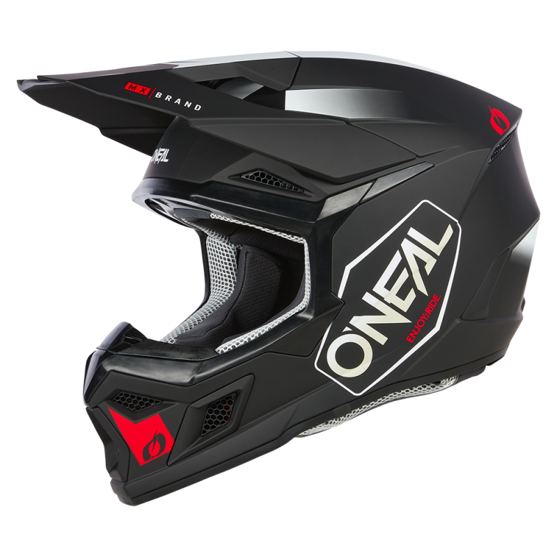 0625-194 Casco 3SRS HEXX nero/bianco/rosso L (59/60 cm)