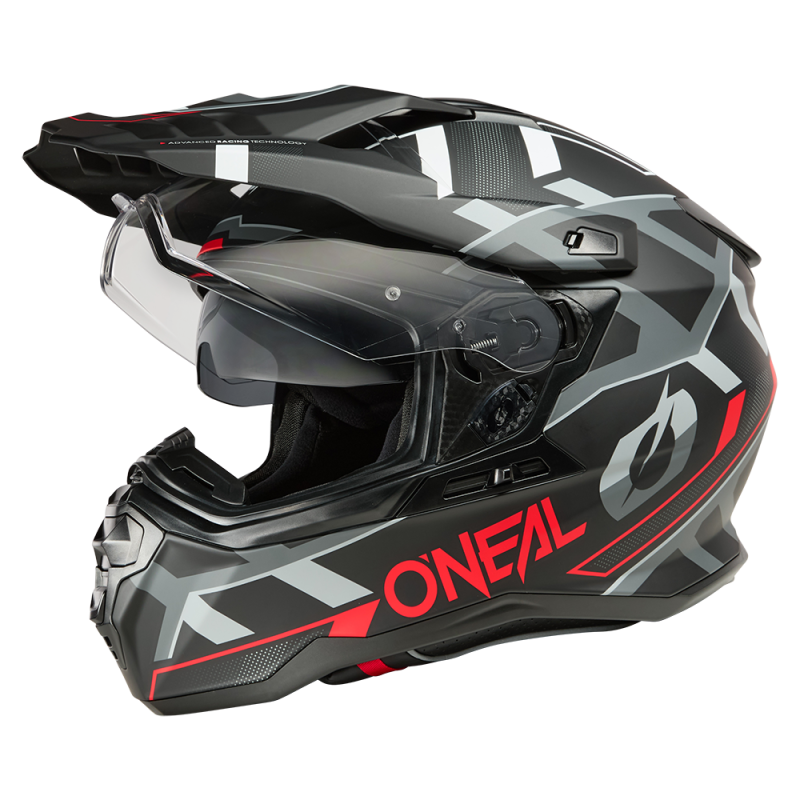 DSRS-123 Casco D-SRS SQUARE nero/rosso/grigio M (57/58 cm)