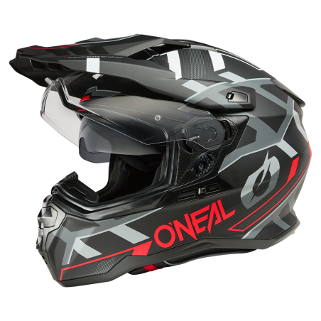 DSRS-126 Casco D-SRS SQUARE nero/rosso/grigio XXL (63/64 cm)