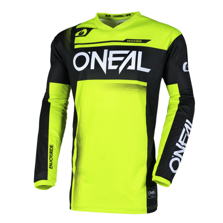E006-054 Maglia ELEMENT RACEWEAR nera/giallo neon L