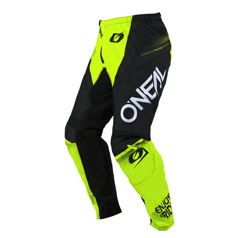E024-0536 Pantaloni ELEMENT RACEWEAR nero/giallo neon 36/52