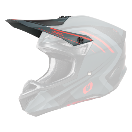 0628-260 Visiera 5SRS in poliacrilite per casco SPIKE grigio/rosso