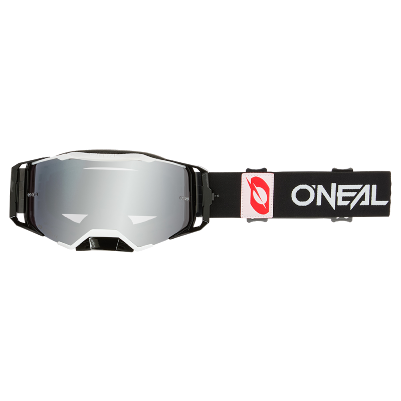 6036-010 B-33 Goggle BOLD nero/bianco - specchio argento