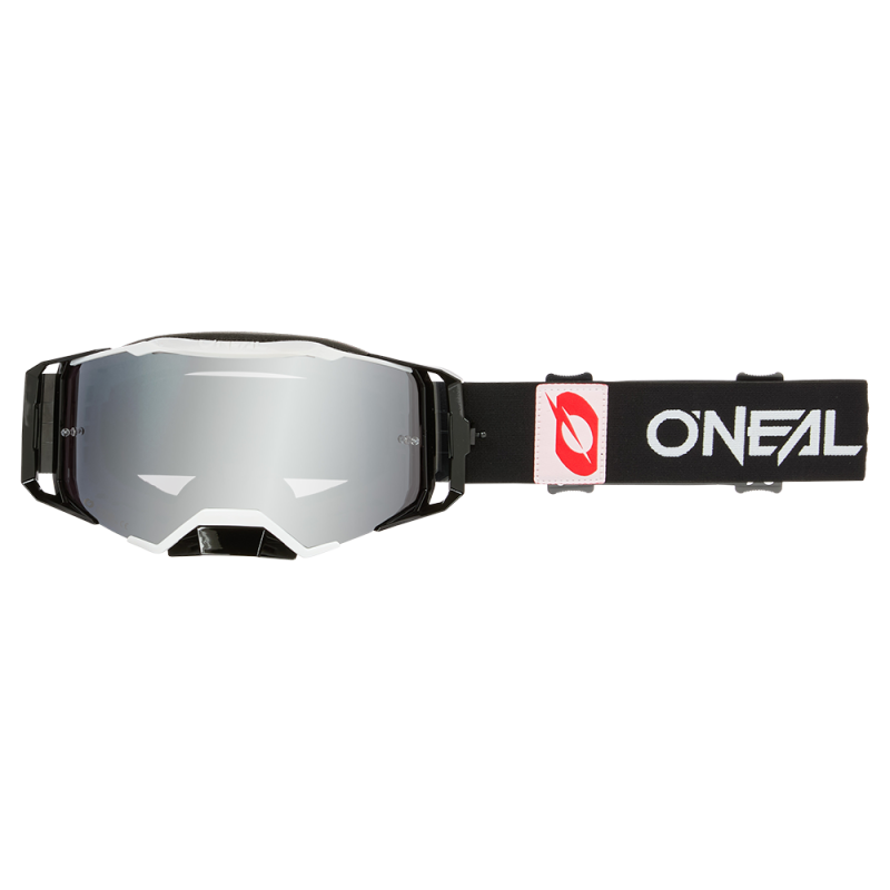 6036-010 B-33 Goggle BOLD nero/bianco - specchio argento