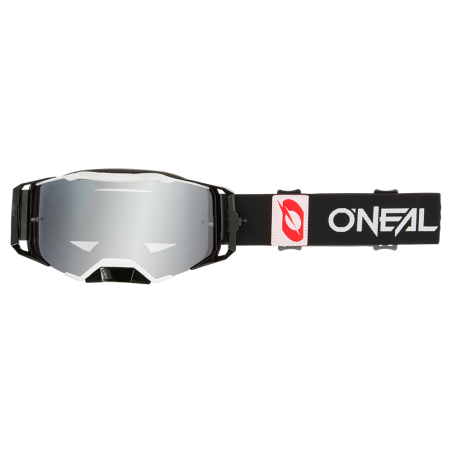 6036-010 B-33 Goggle BOLD nero/bianco - specchio argento
