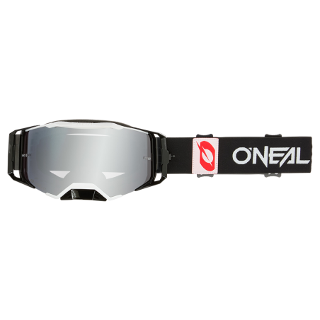 6036-010 B-33 Goggle BOLD nero/bianco - specchio argento