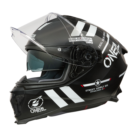 0702-115 Casco CHALLENGER WARHAWK nero/bianco/rosso XL (61/62 cm)