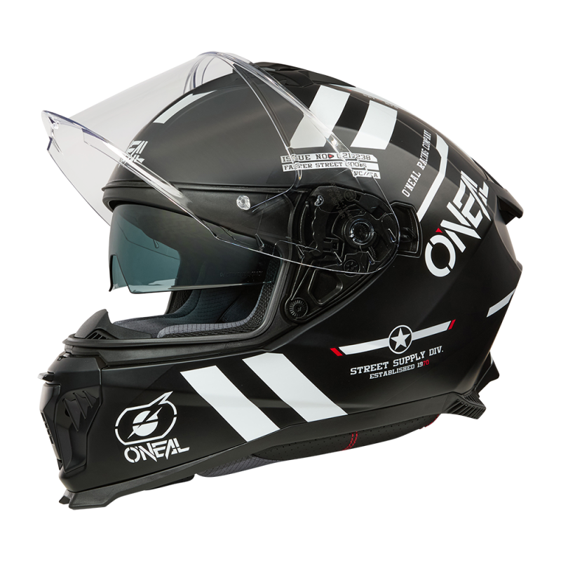 0702-116 Casco CHALLENGER WARHAWK nero/bianco/rosso XXL (63/64 cm)