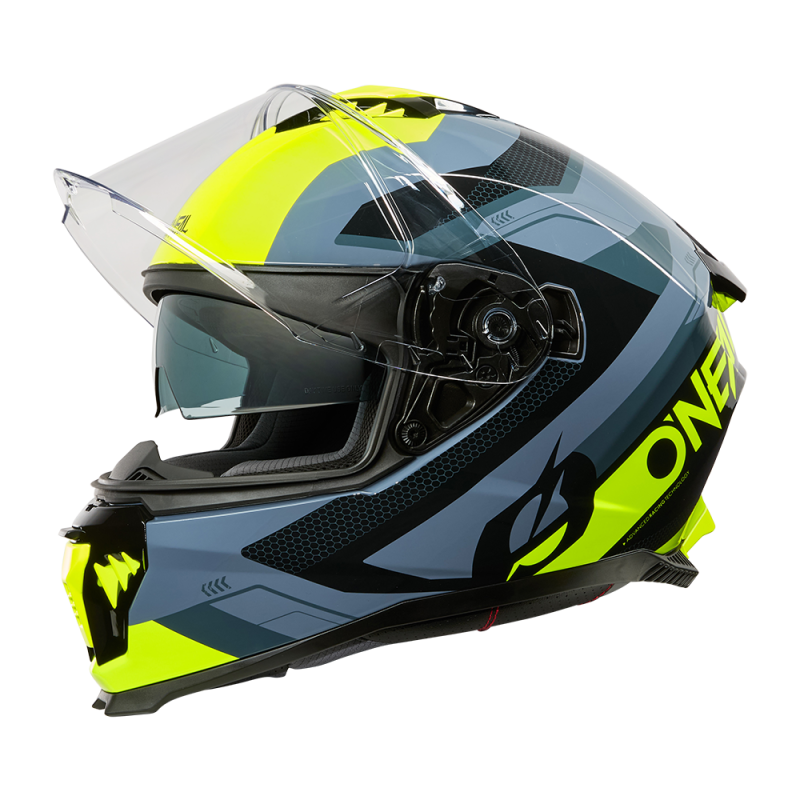 0702-142 Casco CHALLENGER EXO nero/grigio/giallo neon S (55/56 cm)