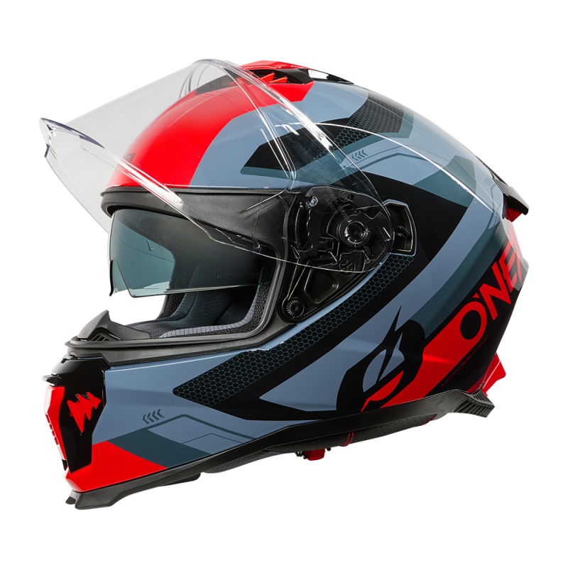 0702-153 Casco CHALLENGER EXO nero/grigio/rosso M (57/58 cm)