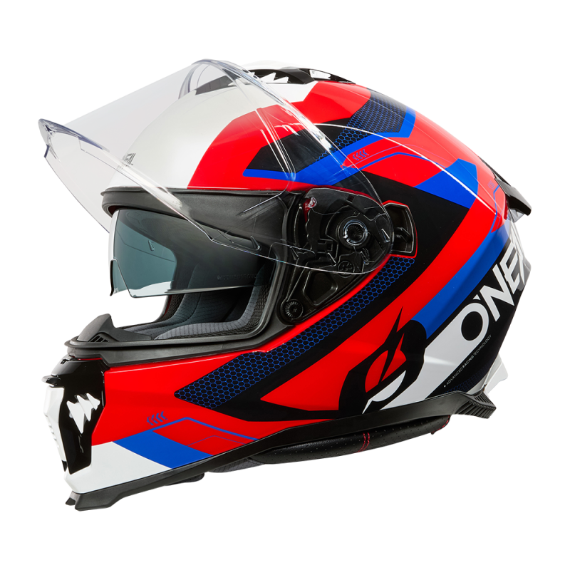 0702-172 Casco CHALLENGER EXO nero/bianco/rosso/blu S (55/56 cm)
