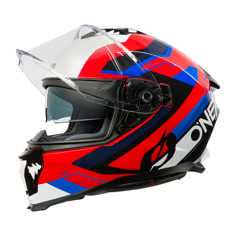 0702-172 Casco CHALLENGER EXO nero/bianco/rosso/blu S (55/56 cm)