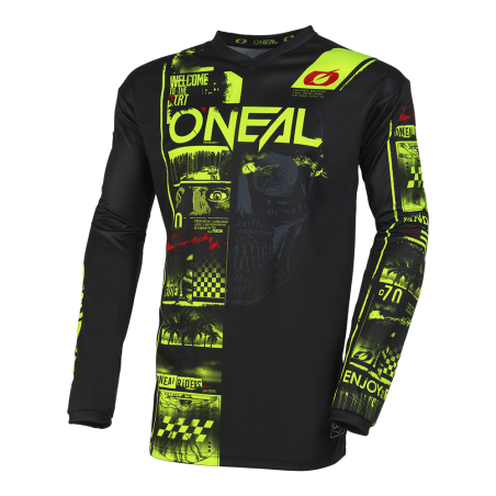 E004-422 Maglia ELEMENT ATTACK nera/giallo neon S