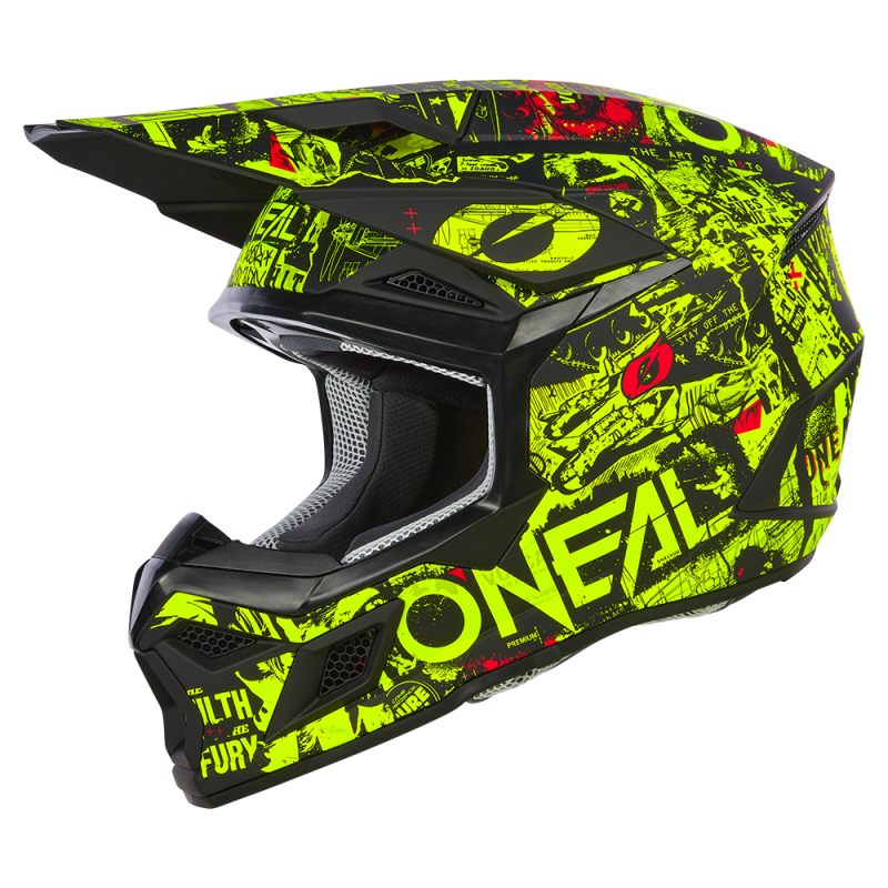 0625-343 Casco 3SRS Youth ATTACK nero/giallo neon M (51/52 cm)