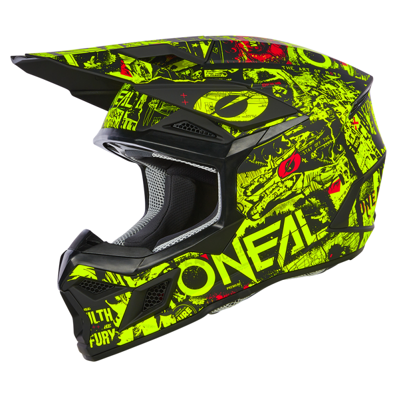 0625-343 Casco 3SRS Youth ATTACK nero/giallo neon M (51/52 cm)