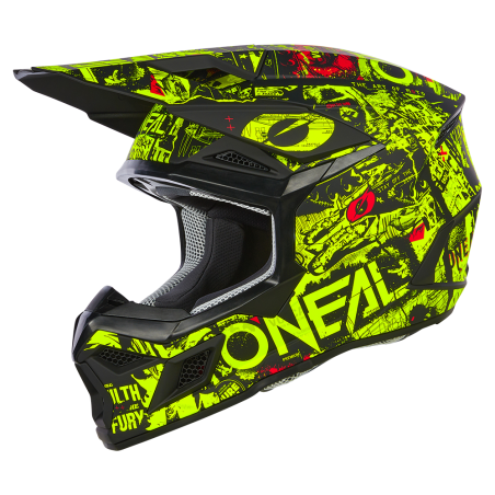 0625-343 Casco 3SRS Youth ATTACK nero/giallo neon M (51/52 cm)