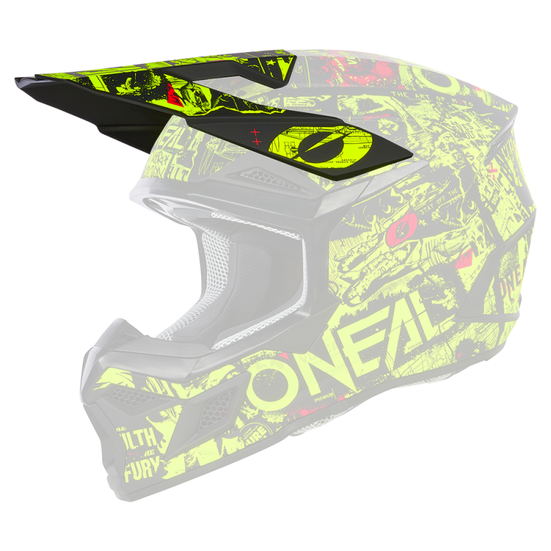 0625-340 Casco Visor 3SRS Youth ATTACK nero/giallo neon