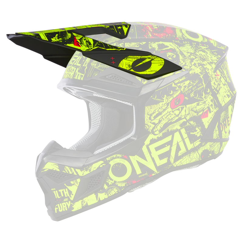 0625-340 Casco Visor 3SRS Youth ATTACK nero/giallo neon