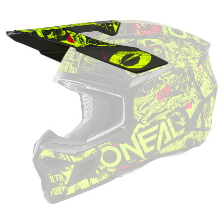 0625-340 Casco Visor 3SRS Youth ATTACK nero/giallo neon