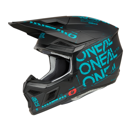 0625-496 Casco 3SRS STATIC nero/verde acqua XXL (63/64 cm)