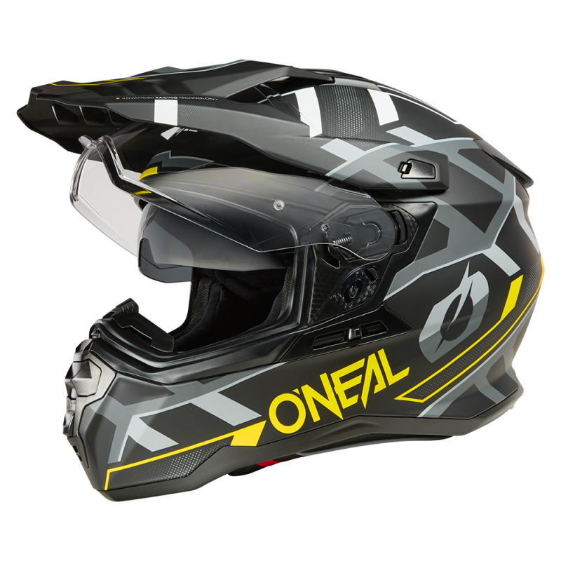 DSRS-142 Casco D-SRS SQUARE nero/giallo neon/grigio S (55/56 cm)