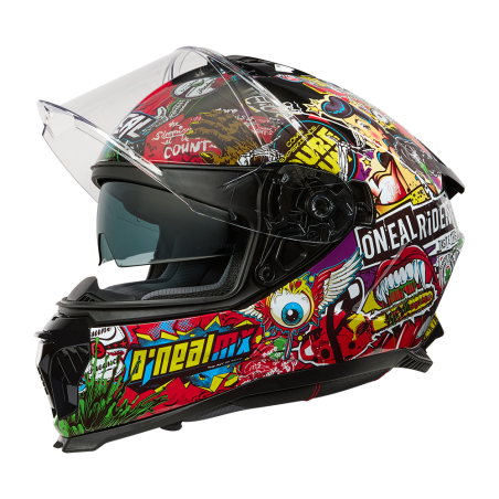 0702-106 Casco CHALLENGER CRANK nero/multicolore XXL (63/64 cm)