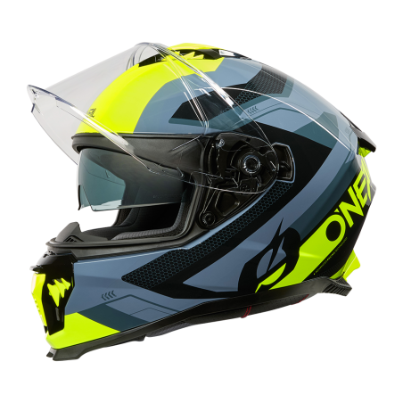 0702-144 Casco CHALLENGER EXO nero/grigio/giallo neon L (59/60 cm)