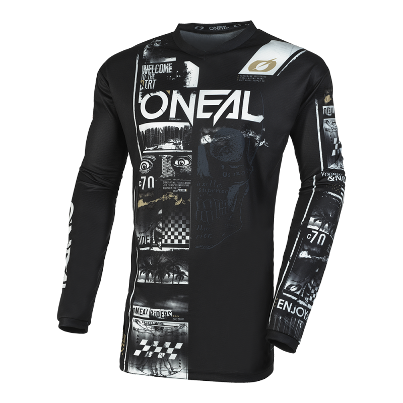 E004-406 Maglia ELEMENT ATTACK nera/bianca XXL