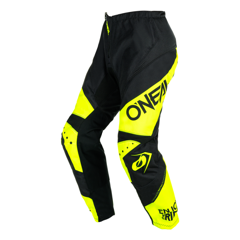 E023-1332 Pantaloni ELEMENT RACEWEAR nero/giallo neon 32/48