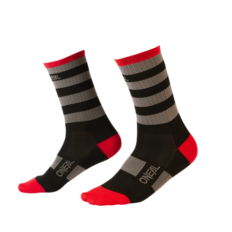 0358-240 Calzini MTB Performance STRIPE nero/grigio/rosso (39-42)