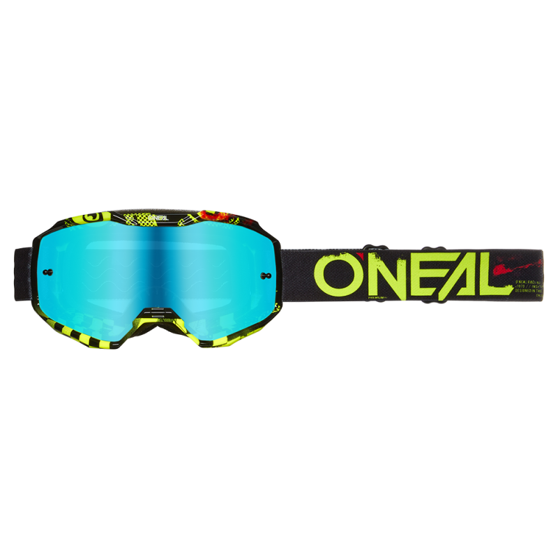 6029-106 B-10 Goggle ATTACK nero/giallo neon - blu radio