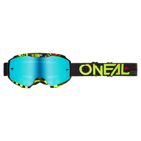 6029-106 B-10 Goggle ATTACK nero/giallo neon - blu radio