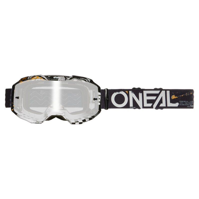 6029-101 B-10 Goggle ATTACK nero/bianco - specchio argento