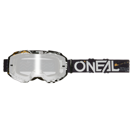 6029-101 B-10 Goggle ATTACK nero/bianco - specchio argento