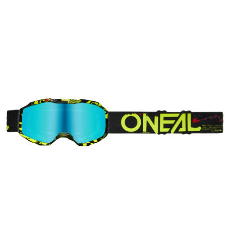 6029-107 B-10 Youth Goggle ATTACK nero/giallo neon - blu radio