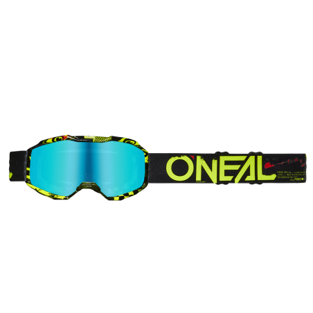 6029-107 B-10 Youth Goggle ATTACK nero/giallo neon - blu radio