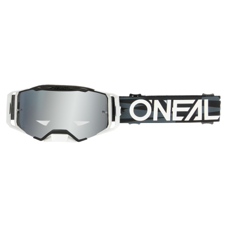 6036-015 B-33 Goggle ICTUS nero/bianco - specchio argento