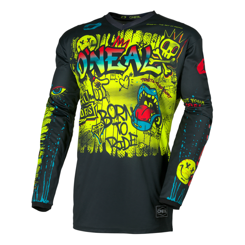 E007-501 Maglia da ragazzo ELEMENT RANCID nera/giallo neon XS