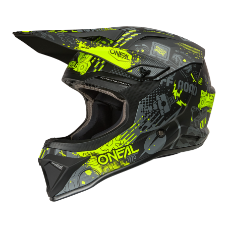 0634-441 Casco 1SRS VIBRANT nero/giallo neon XS (53/54 cm)