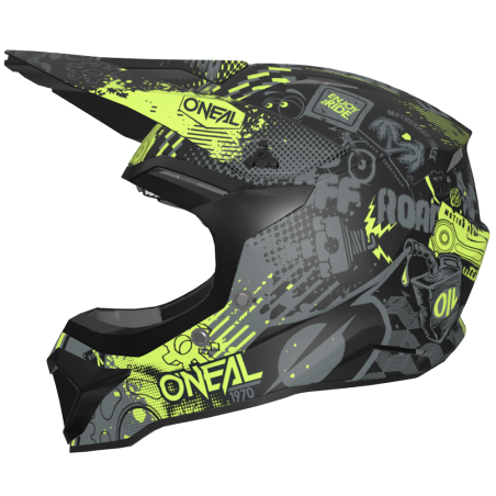 0634-433 Casco 1SRS Youth VIBRANT nero/giallo neon M (48 cm)
