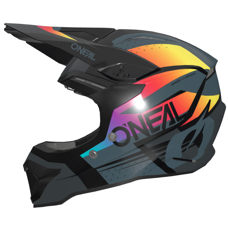 0634-353 Casco 1SRS Youth RC nero/multicolore M (48 cm)