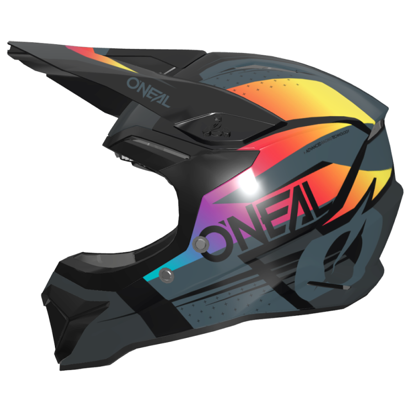 0634-353 Casco 1SRS Youth RC nero/multicolore M (48 cm)