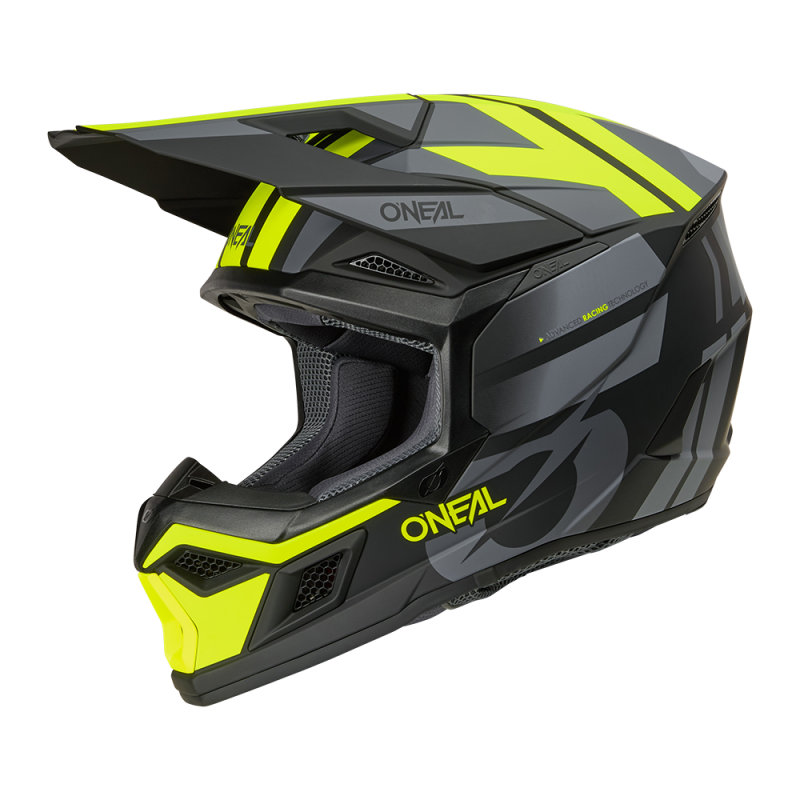 0625-101 Casco 3SRS RIDE nero/grigio/giallo neon XS (53/54 cm)