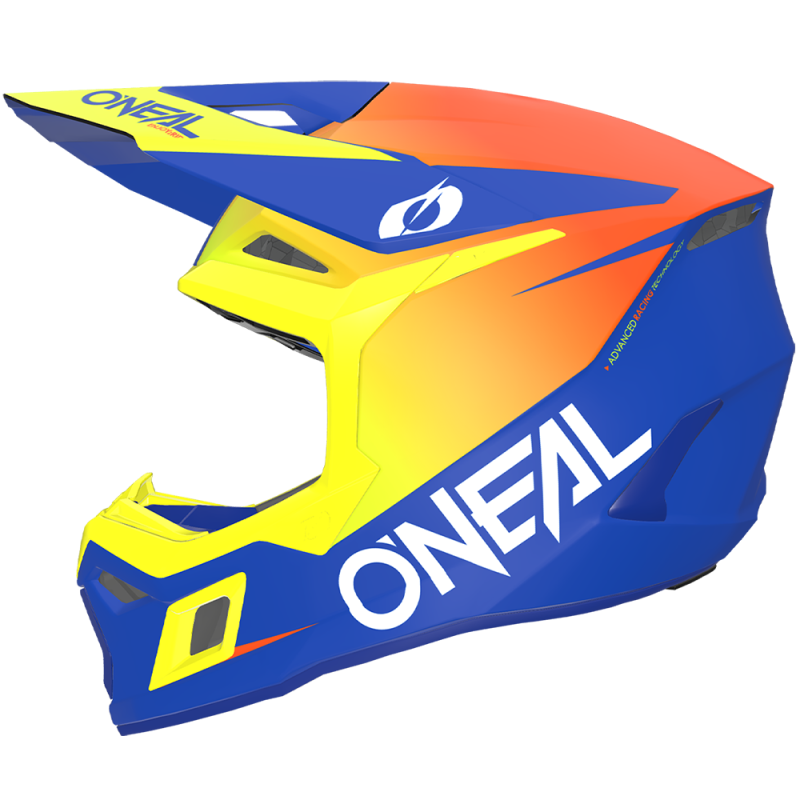 0625-043 Casco 3SRS Youth SOLID blu/giallo neon M (51/52 cm)