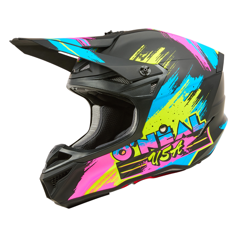 0628-522 Casco 5SRS in poliacrilite RESEDA nero/neon S (55/56 cm)