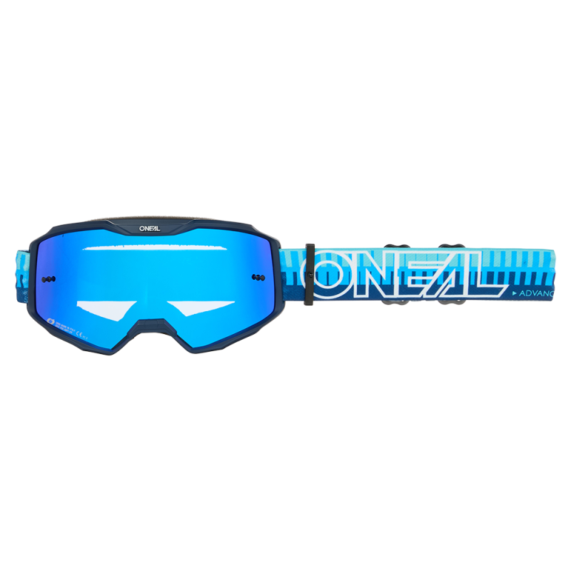 6029-033 B-10 Goggle STRIPED blu/blu - blu radio